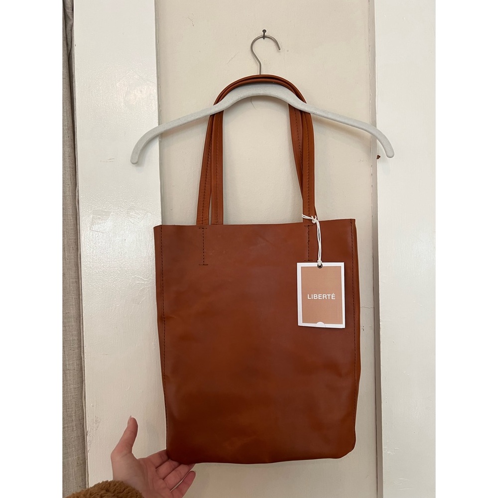 Liberte Milan Leather Tote in Cognac.